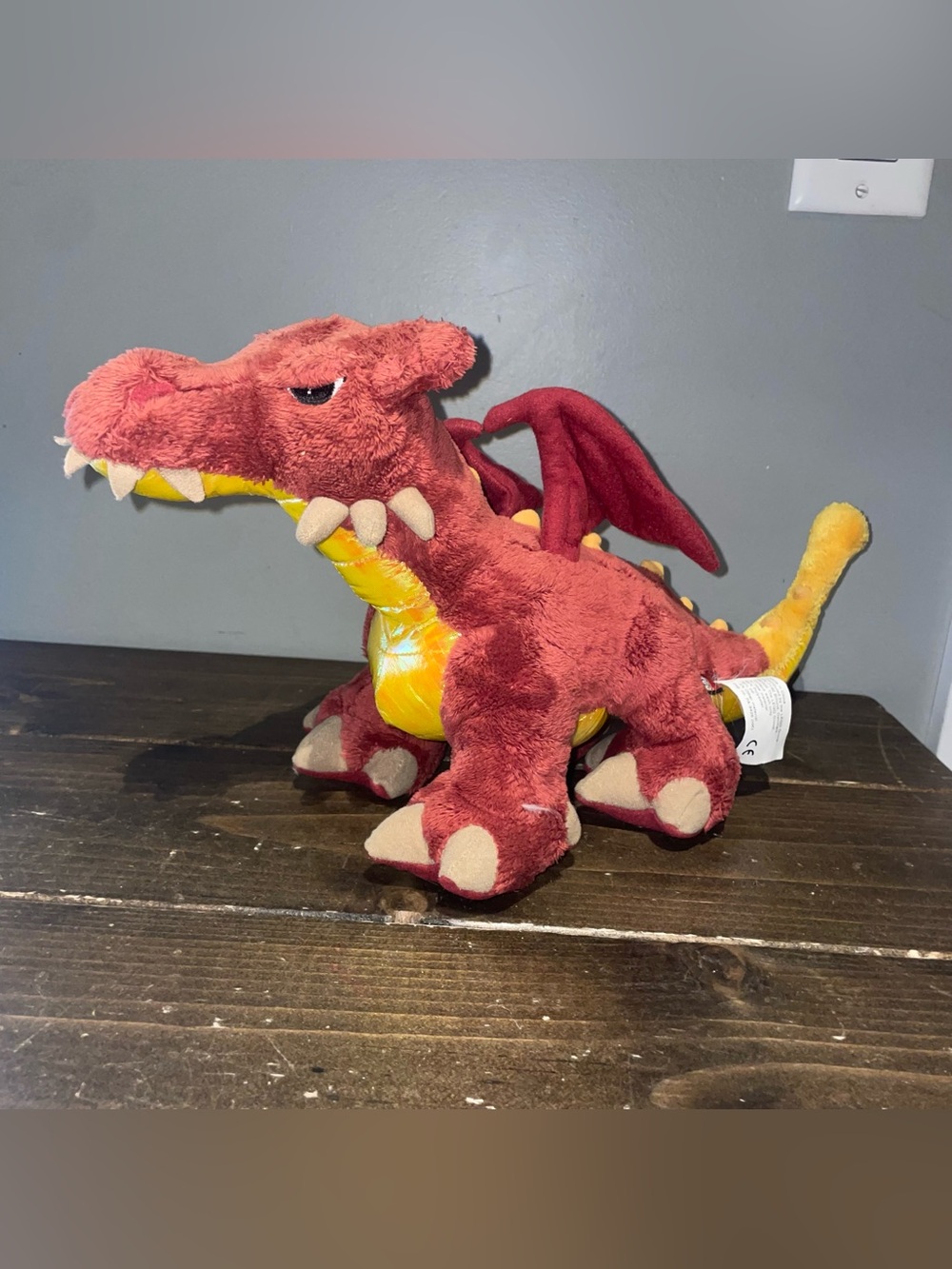 LEGO 2005 Red Yellow Dragon Plush Stuffed Animal Toy Doll Posable Wings